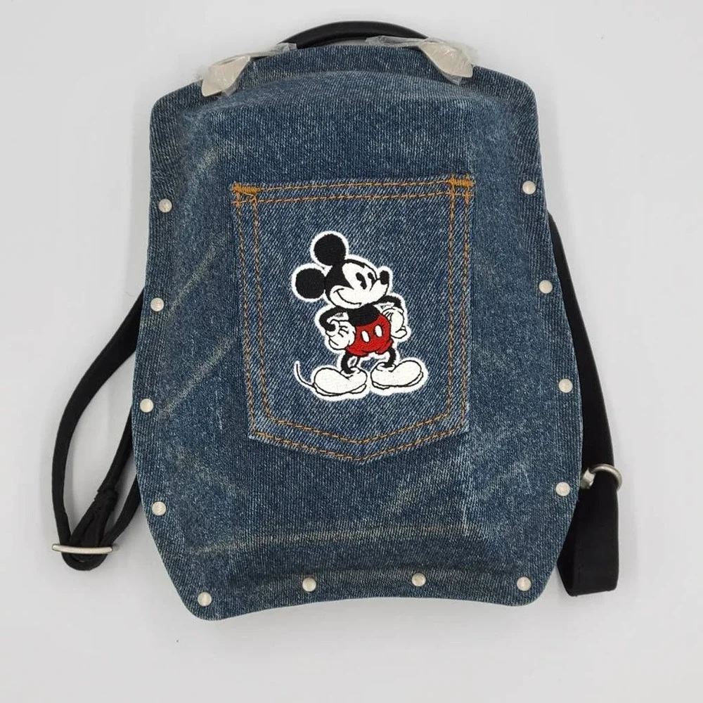 Scarabee Bobble-e Disney Mickey Mouse Backpack Shoulder Bag Hard Shell Denim New